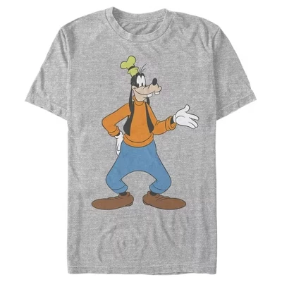 Мужская футболка Mickey & Friends Гуфи на волне, серый меланж