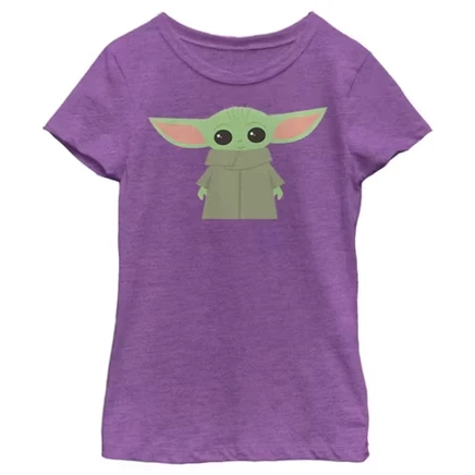 Футболка для девочек Star Wars Grogu (The Mandalorian), пурпурная