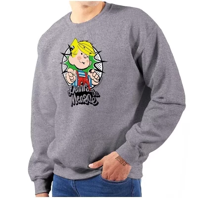 Мужская или женская толстовка в стиле ретро Dennis The Menace лицензионного красного цвета