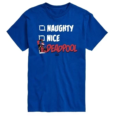 Мужская футболка с коротким рукавом Naughty Nice Deadpool с графическим рисунком