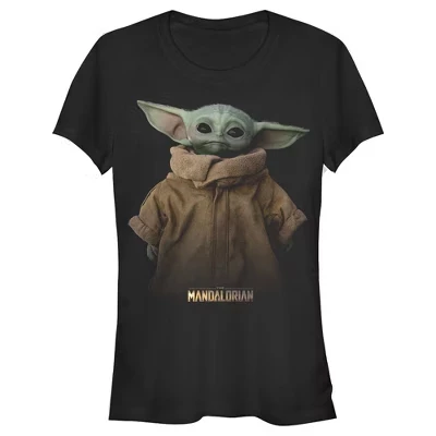 Женская футболка Juniors Womens The Mandalorian The Child Jacket черная