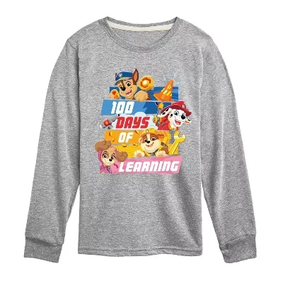 Мальчиковый лонгслив paw patrol 100 days of learning, меланж
