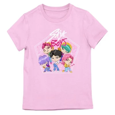 Розовая футболка с круглым вырезом и коротким рукавом Saja Boys Sparkle Girl's Cradle Pink розового цвета