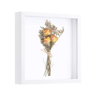 Деревянная настенная столешница DIY Birthday Shadow Box Рамка для дисплея белого цвета