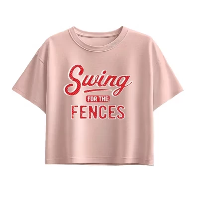 Футболка Swing For The Fences с коротким рукавом и квадратным рисунком розового цвета