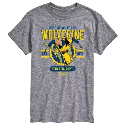 Мужская футболка с коротким рукавом Wolverine Collegiate Scratch с графическим рисунком athletic heather