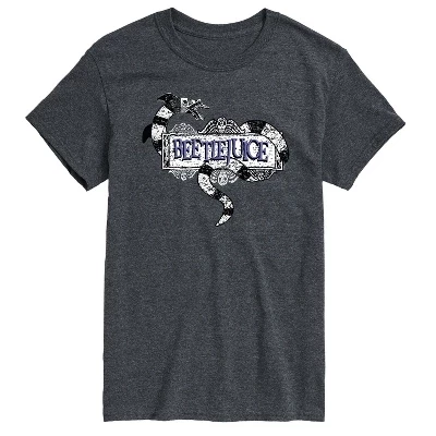 Мужская футболка Beetlejuice Classic Logo, угольно-серая