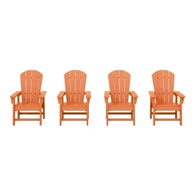 Пластиковый садовый стул Malibu Kids на открытом воздухе Adirondack (набор из 4 штук) оранжевый