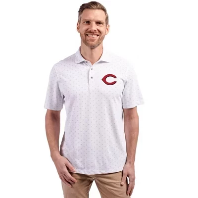 Мужская поло Cutter & Buck Virtue Cincinnati Reds, белая
