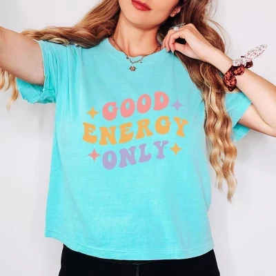 Укороченный топ в клетку Good Energy Only Stars мелового цвета