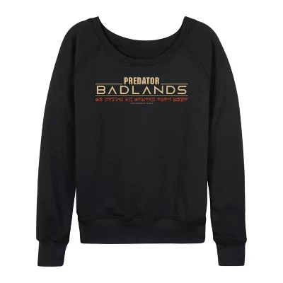 Женская футболка с логотипом Badlands, легкая французская махровая рубашка с широким вырезом и длинным рукавом, черная