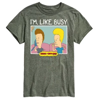 Мужская футболка I'm Like Busy с коротким рукавом и рисунком зеленого цвета