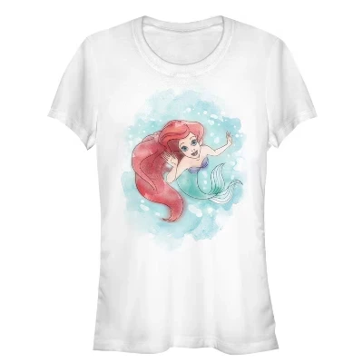 Женская футболка с акварельным принтом Ariel для юниорок белого цвета