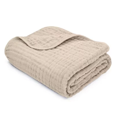 Детский муслиновый плед Comfy Cubs 102×102 см, песочный