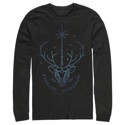 Мужской лонгслив Harry Potter Stag Patronus, черный