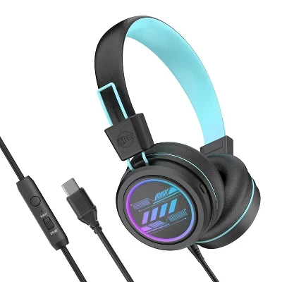 Детские наушники MEE Audio KidJamz KJ55U USB-C с LED, черные