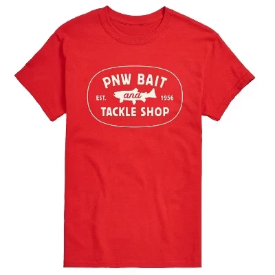 Мужская футболка с коротким рукавом и рисунком Pnw Bait And Tackle, красная