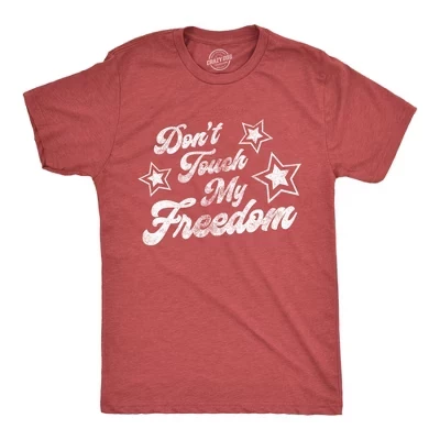 Мужская футболка Don't Touch My Freedom, забавная футболка для вечеринки 4 июля в США, Новинка в Америке - Мужская футболка Crazy Dog на Четвертое июля, Хизер ред - freedom