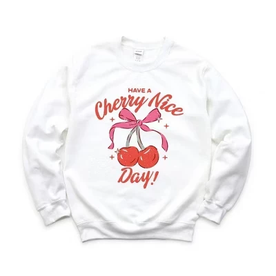Женская толстовка с рисунком Coquette Cherry Nice Day белого цвета