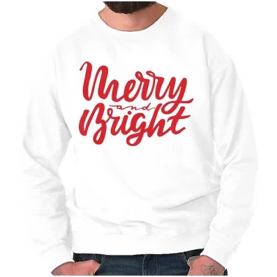Унисекс свитшот Brisco Brands Merry and Bright, белый