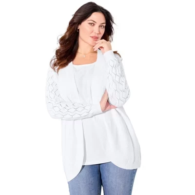 Женский кардиган Catherines Shaker Stitch, белый