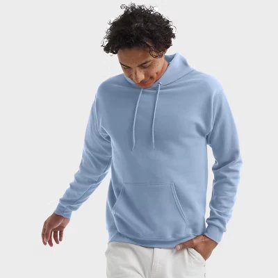 Унисекс-худи Hanes EcoSmart, флисовое, голубое