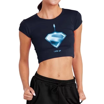 Женский кроп-топ Superman Look Up Shield, синий