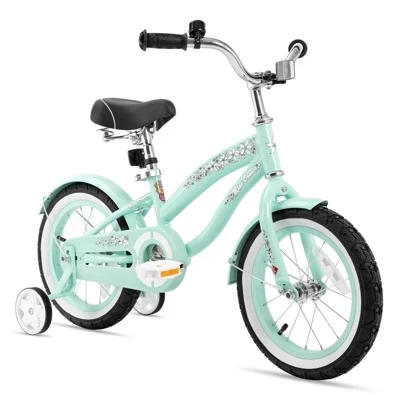 Детский велосипед JOYSTAR 12 14 16 дюймов для девочек и мальчиков в возрасте от 2 до 7 лет, Детский велосипед с тренировочными колесами и ручным тормозом, Детские велосипеды для детей зеленого цвета