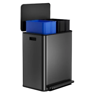 Мусорное ведро coolmee 2-секционное, 60 л, черное