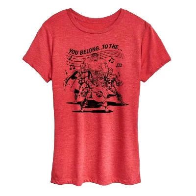 Женская футболка с коротким рукавом Avengers Merry Marching Society с графическим рисунком