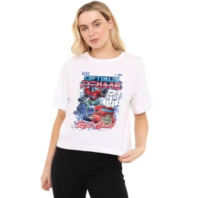 Женская укороченная футболка One Optimus Racing белого цвета