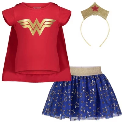 Костюм для девочки DC Comics Wonder Woman, 4 предмета, красный