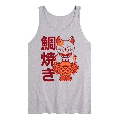 Мужская майка Instant Message Taiyaki Cat, серая