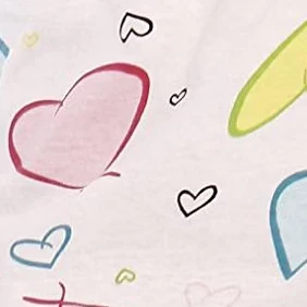 Женские пижамные брюки из трикотажного джерси в клетку - 100% хлопок PJs floating hearts белого цвета
