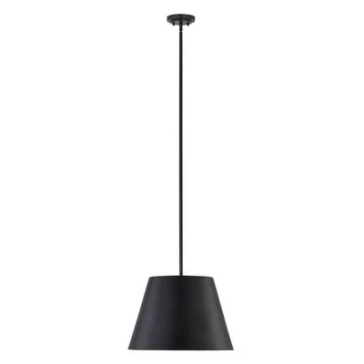 Подвесной светильник Lilly 1-Light - Современный стальной светильник для кухни и гостиной, черный, шириной 18 дюймов