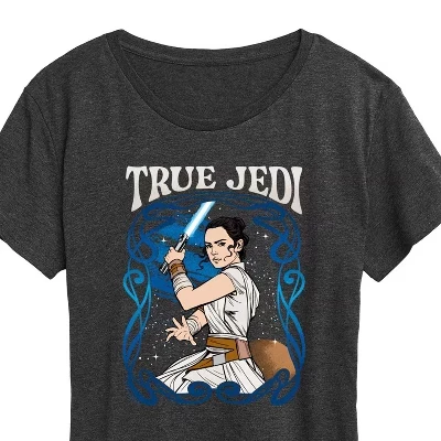 Women's -  - Rey Art Nouveau Short Sleeve Graphic T-Shirt heather charcoal