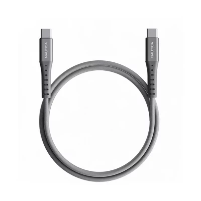 Кабель USB-C Nautica CB500 65 Вт в оплетке, серый
