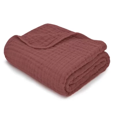 Плед муслиновый Comfy Cubs 102×102 см, винный