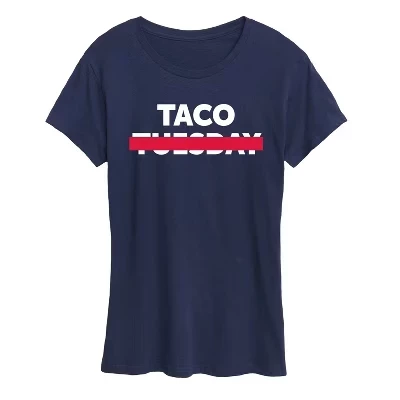 Женская футболка Taco Tuesday с перечеркнутым рисунком и коротким рукавом