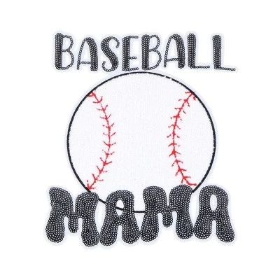Аппликация Alilang Baseball Mama, пайетки, термо, стиль 6