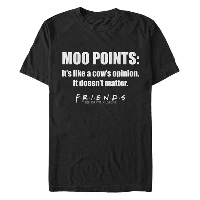 Мужская футболка с цитатой Moo Points, черная