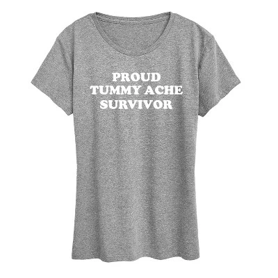 Женская футболка Instant Message Tummy Ache Survivor, меланж