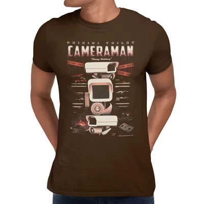 Мужская футболка Camera Man темного шоколада