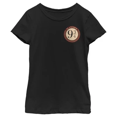 Футболка с логотипом для девочек на платформе 9 3/4, черная