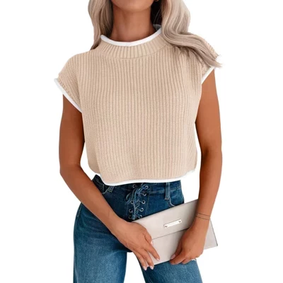 Женский вязаный топ Yesfashion, абрикосовый