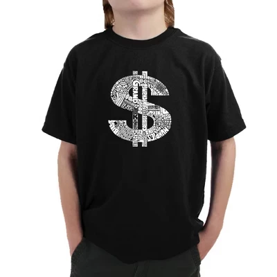 Футболка с надписью Boy's Word Art - черный знак доллара