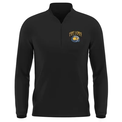 Мужской пуловер Fort Lewis College Adult Active Sport на молнии 1/4 с логотипом слева на груди черного цвета