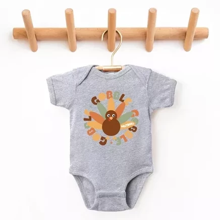Детское боди The Juniper Shop Gobble, серый меланж