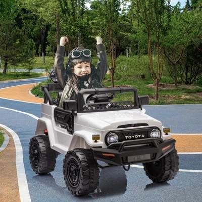 Электромобиль на 12 В, Лицензированный детский грузовик Toyota, Игрушечный электромобиль с дистанционным управлением от родителей, 3 скорости, музыка в формате MP3, Светодиодная подсветка белого цвета
