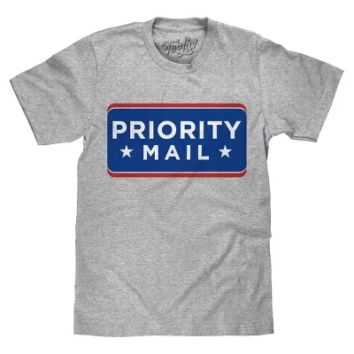 United States Postal Service USPS Priority Mail T-Shirt gray